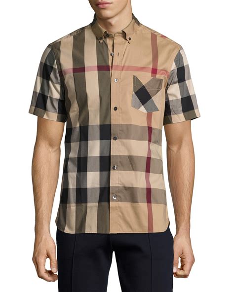 short sleeve burberry shirt|Burberry short sleeve shirt men.